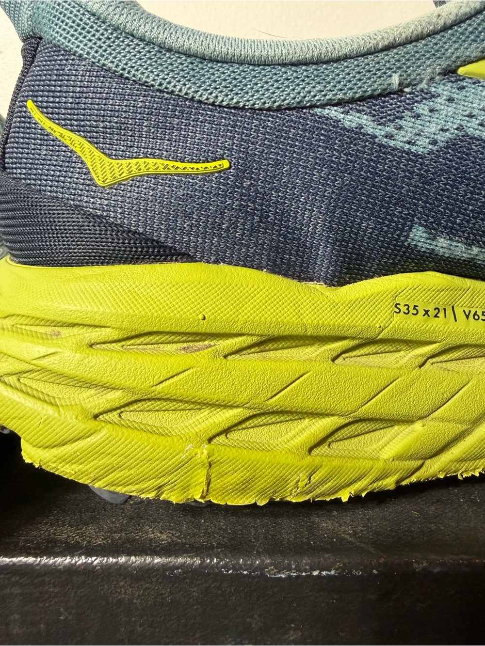 HOKA Speedgoat 5 Men’s Size 13 Trail Running Shoes Vibram Megagrip Blue - Picture 14 of 17